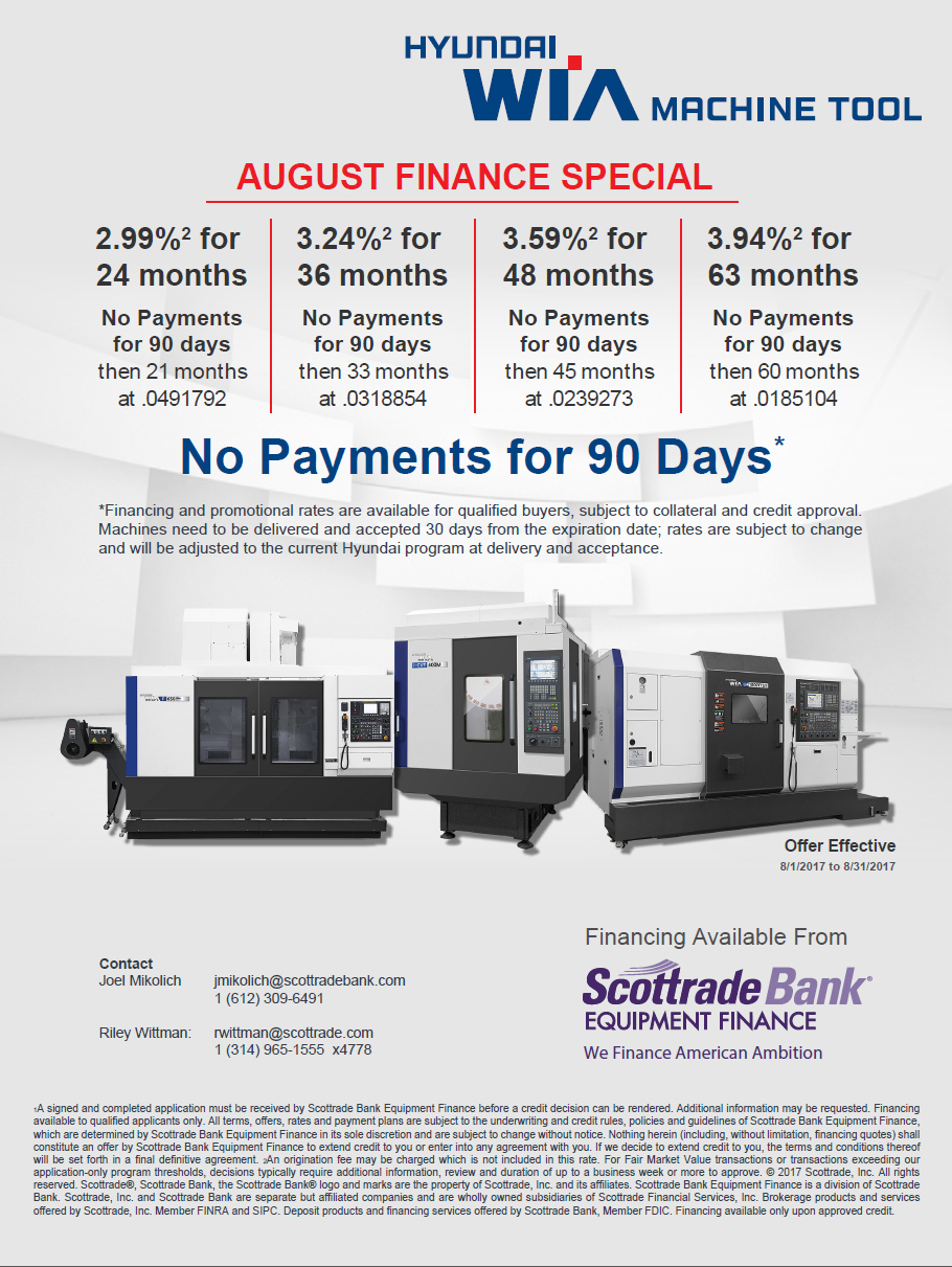 Hyundai-Wia Machine Finance Specials